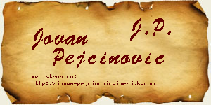 Jovan Pejčinović vizit kartica
